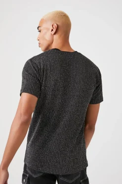 Lurex Ribbed Crew Tee