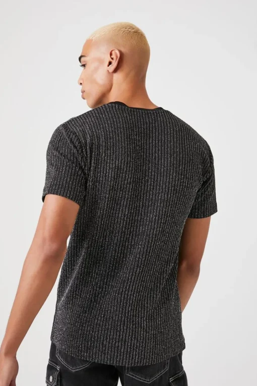 Lurex Ribbed Crew Tee