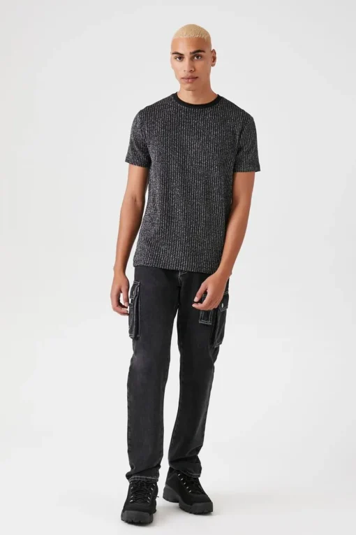 Lurex Ribbed Crew Tee