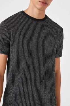 Lurex Ribbed Crew Tee