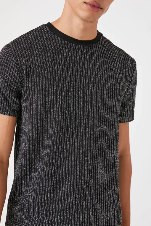 Lurex Ribbed Crew Tee