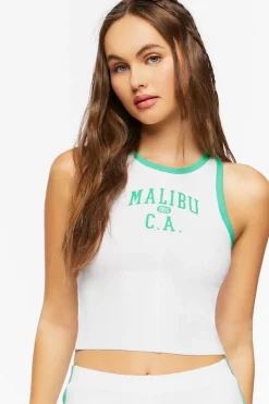Malibu Graphic Cropped Tank Top