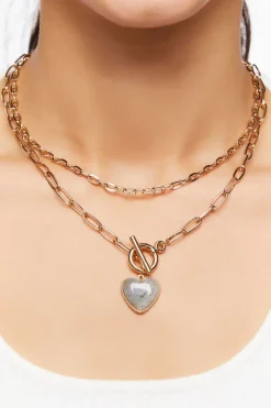Marble Heart Layered Necklace