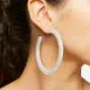 Marbled Open-End Hoop Earrings
