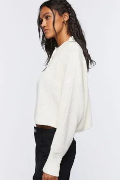 Marled Balloon-Sleeve Sweater