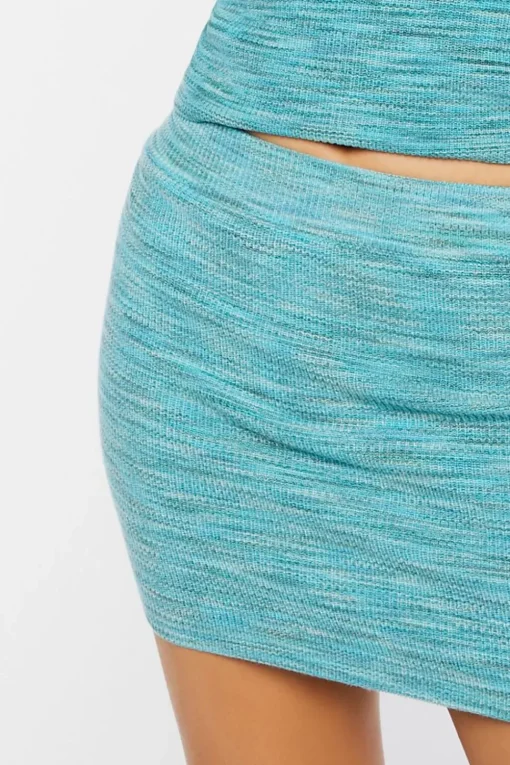 Marled Bodycon Mini Skirt