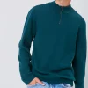 Marled Knit Half-Zip Sweater