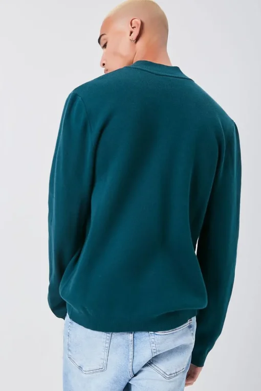 Marled Knit Half-Zip Sweater