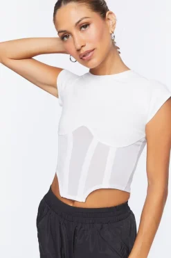 Mesh Bustier Cropped Tee