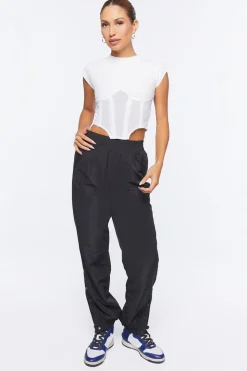 Mesh Bustier Cropped Tee