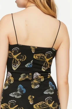 Mesh Butterfly Print Cami Mini Dress