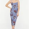 Mesh Butterfly Rose Print Cami Dress