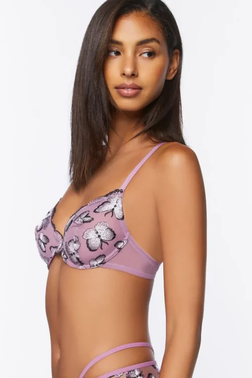 Mesh Butterfly Underwire Bra