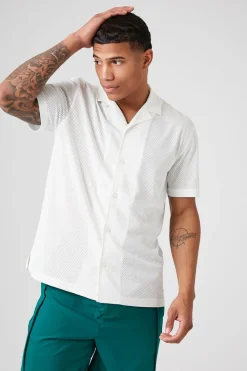 Mesh Cuban Collar Shirt