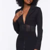 Mesh Cutout Blazer Mini Dress