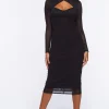 Mesh Cutout Midi Dress