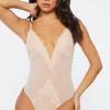 Mesh Lace-Trim Bodysuit