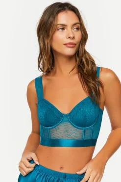 Mesh Leopard Lace Sweetheart Bra