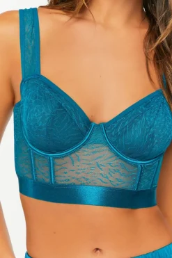 Mesh Leopard Lace Sweetheart Bra