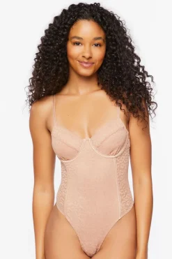 Mesh Leopard Print Lingerie Bodysuit