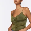 Mesh Ruched Cami Bodysuit