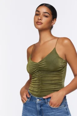 Mesh Ruched Cami Bodysuit