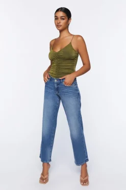 Mesh Ruched Cami Bodysuit