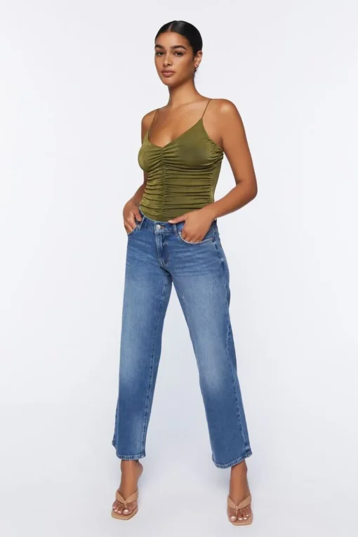 Mesh Ruched Cami Bodysuit