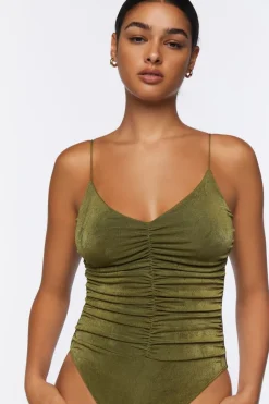 Mesh Ruched Cami Bodysuit