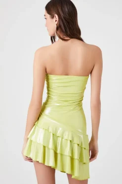 Metallic Asymmetrical Tube Dress