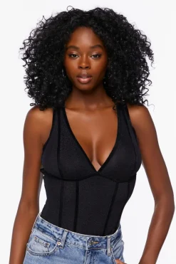 Metallic Caged Tank Bodysuit