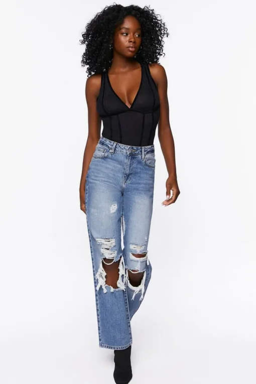 Metallic Caged Tank Bodysuit