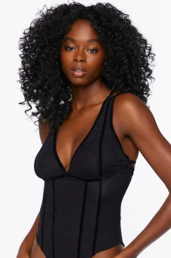 Metallic Caged Tank Bodysuit