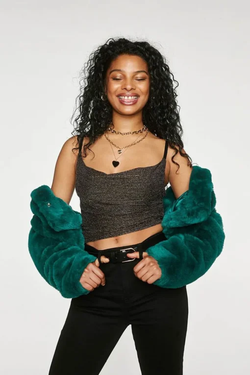 Metallic Cowl Neck Cami