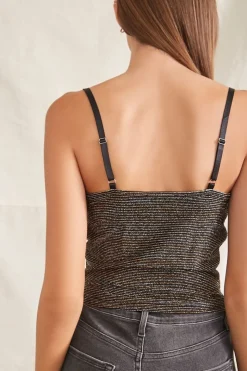 Metallic Cowl Neck Cami