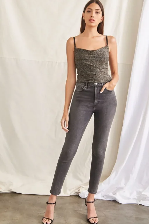 Metallic Cowl Neck Cami