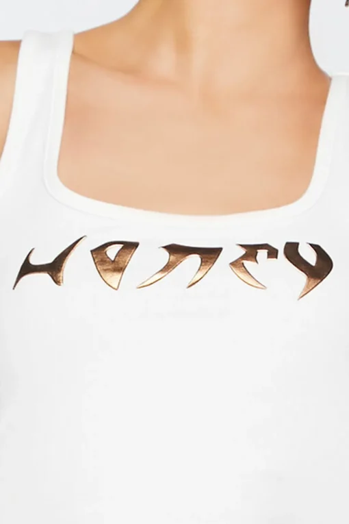 Metallic Honey Graphic Tank Top