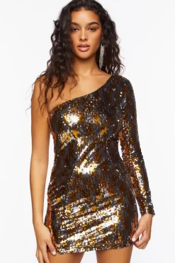 Metallic Sequin Mini Dress