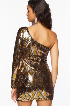 Metallic Sequin Mini Dress