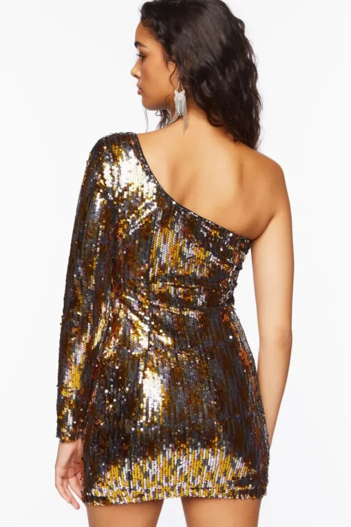 Metallic Sequin Mini Dress