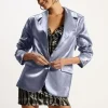 Metallic Single-Breasted Blazer