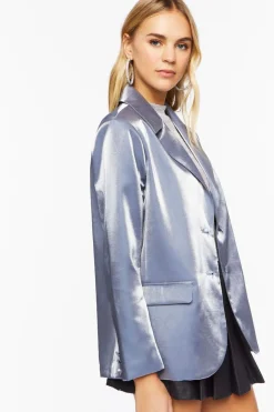 Metallic Single-Breasted Blazer