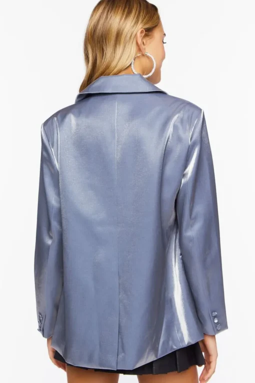 Metallic Single-Breasted Blazer