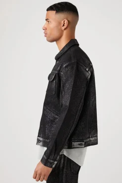 Metallic Wash Denim Jacket