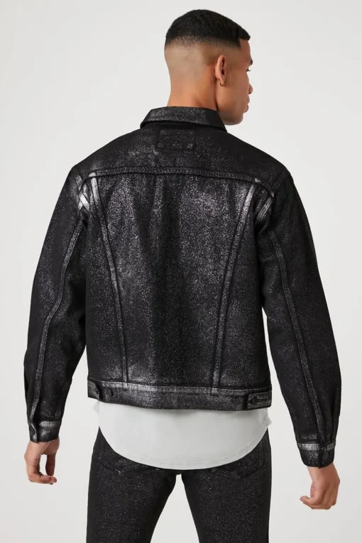 Metallic Wash Denim Jacket