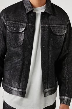 Metallic Wash Denim Jacket