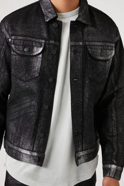 Metallic Wash Denim Jacket