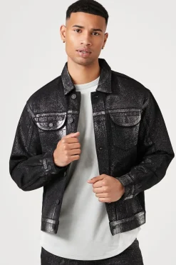 Metallic Wash Denim Jacket