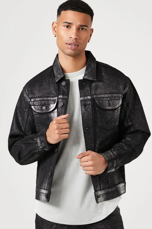 Metallic Wash Denim Jacket
