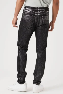 Metallic Wash Slim-Fit Jeans